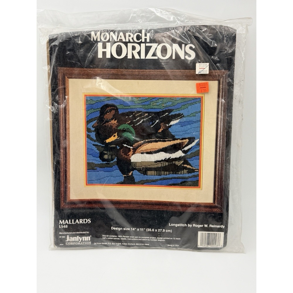 Vintage 1982 Monarch Horizons Mallards Duck Roger W Reinardy Longstitch Kit LS48